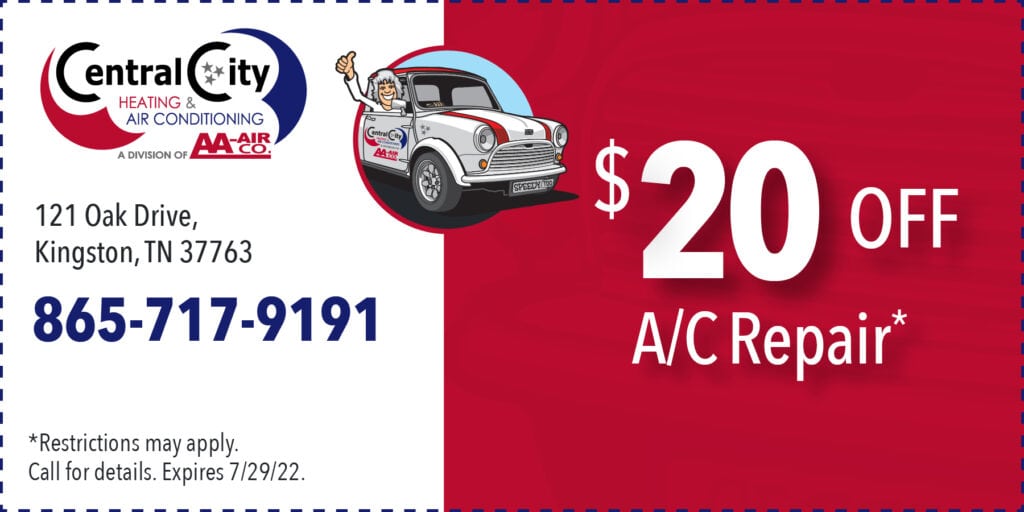 $20 Off A/C Repair. Restrictions may apply. Call for details. Expires 7/29/22.