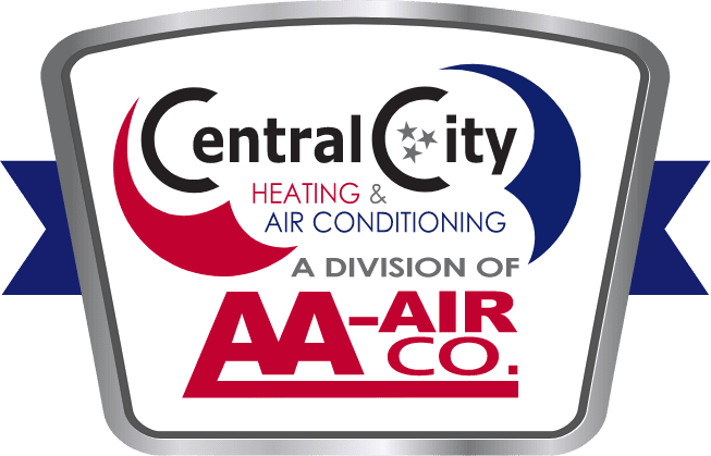 Logo for Central City Heating & Air Conditioning, a residential and commercial HVAC company in Kingston, TN.